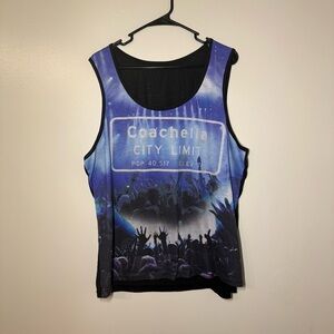 Ring of Fire Coachella City Limit Blue and Black Graphic Tank Top